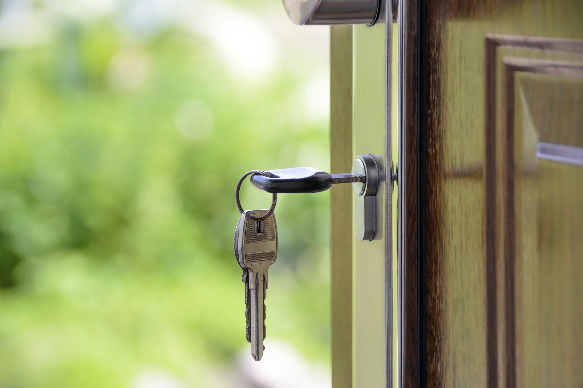 A key in an open door