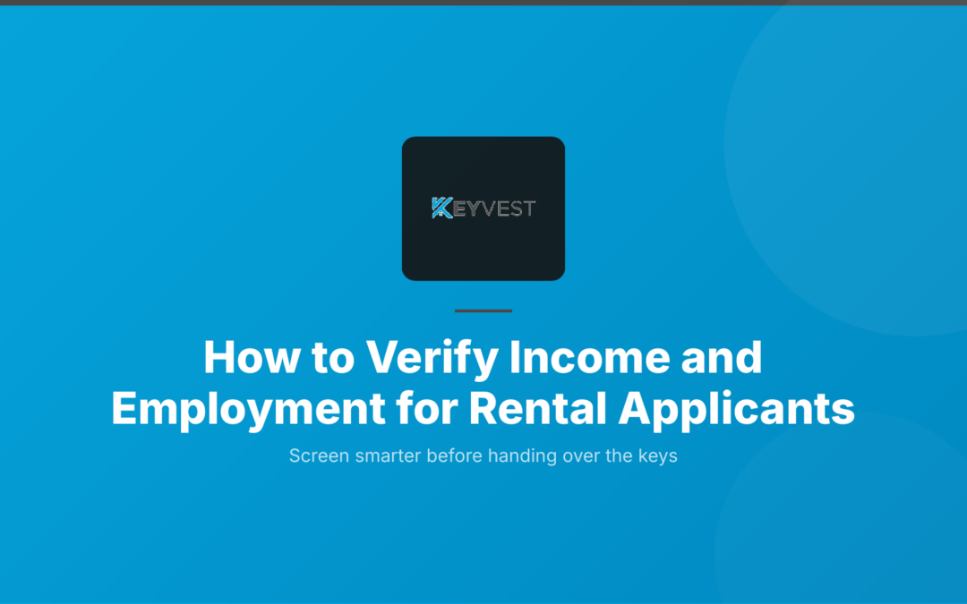 How to verify income and employment for rental applicants